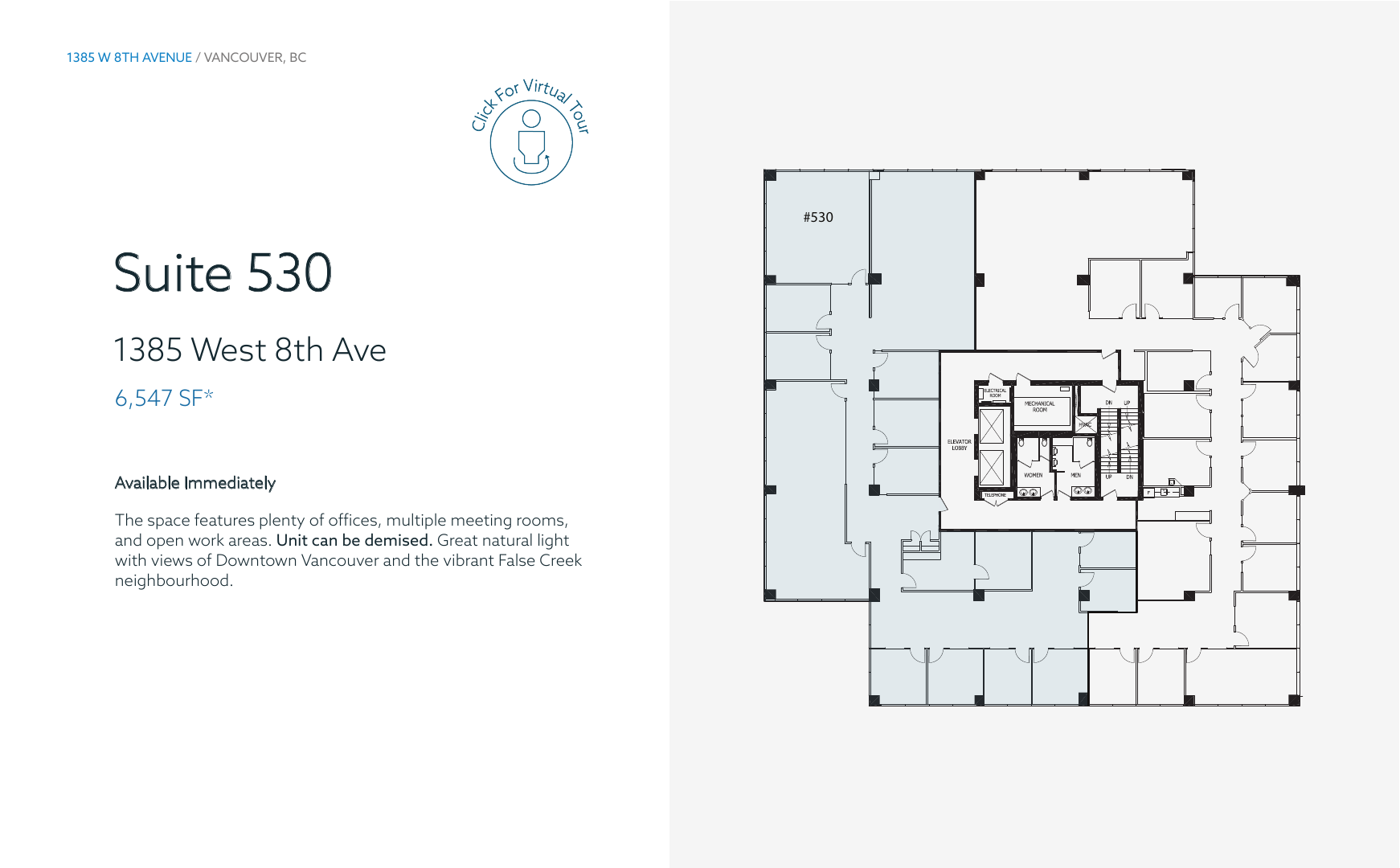 Suite 530 - 1385 West 8th Avenue, Vancouver, BC floorplan