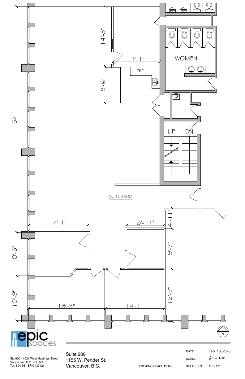 200 - 1155 W Pender St, Vancouver, BC floorplan