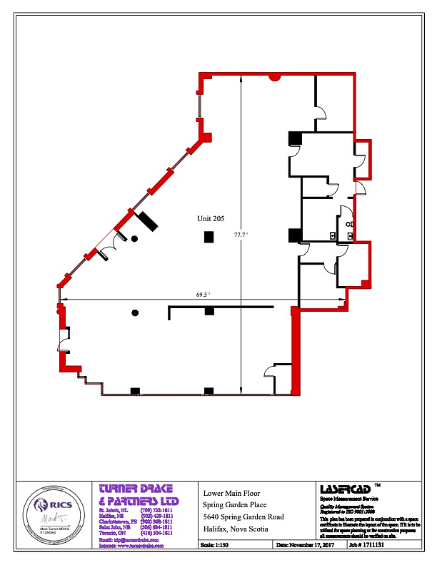 205 - 5640 Spring Garden Rd, Halifax, NS floorplan