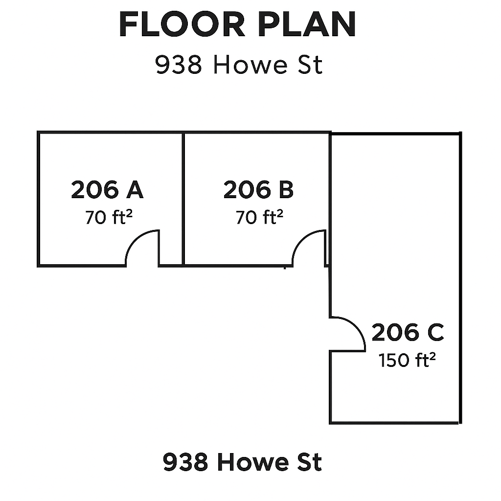 206 C - 938 Howe Street, Vancouver, BC floorplan