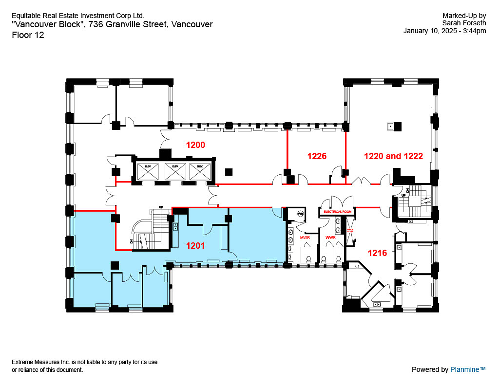 1201 - 736 Granville St, Vancouver, BC floorplan