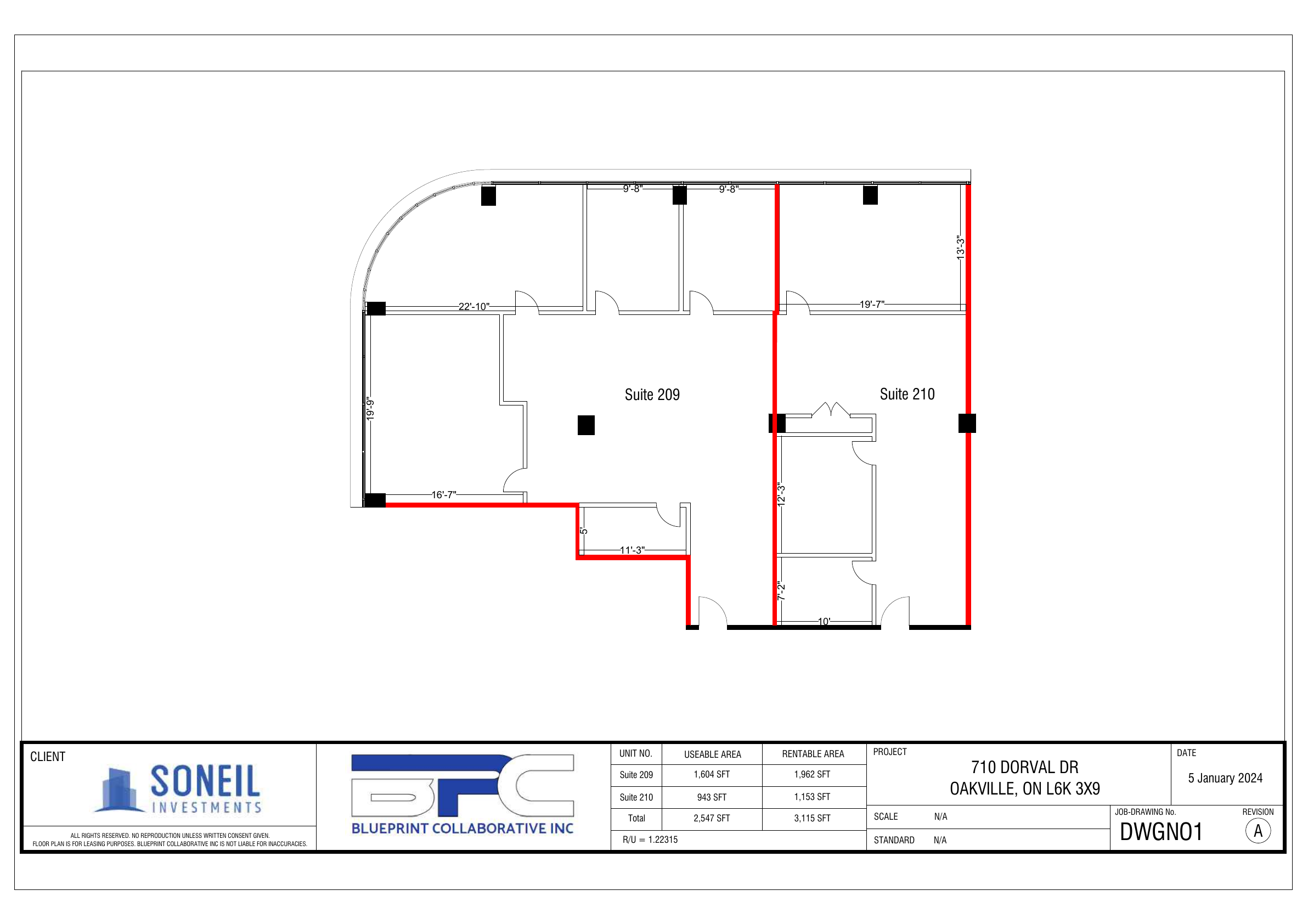 209-210 - 710 Dorval Drive, Oakville, ON floorplan