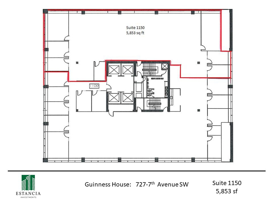 1150 - 727 7 Ave SW, Calgary, AB floorplan