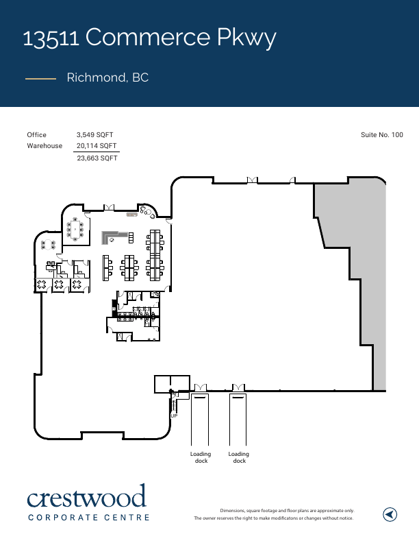 100 - Bldg 3 - 13511 Commerce Pkwy, Richmond, BC floorplan