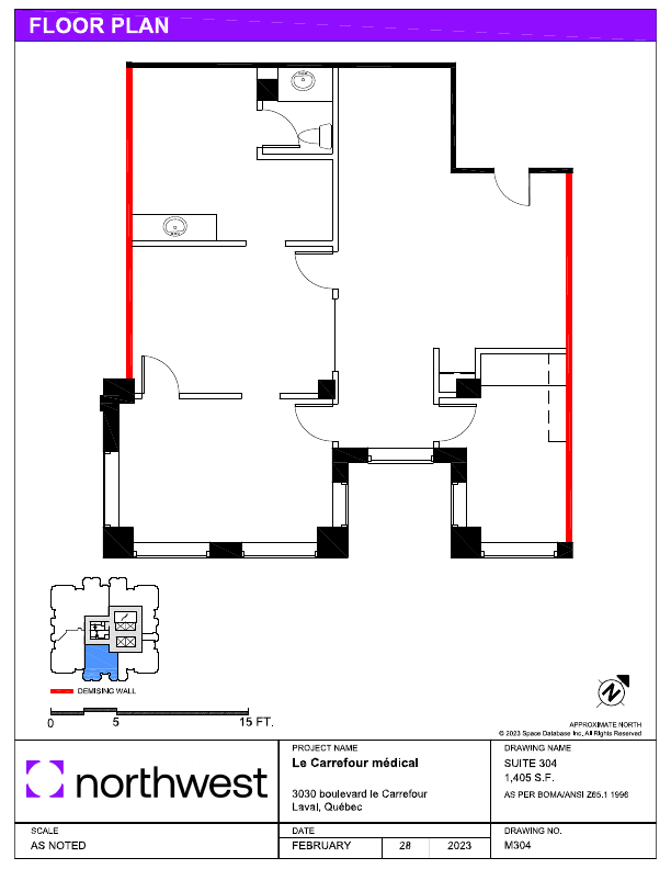 304 - 3030 Boulevard le Carrefour, Laval, QC floorplan