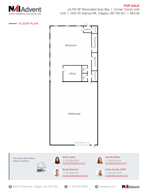 1 - 1420 40 Avenue Northeast, Calgary, AB floorplan