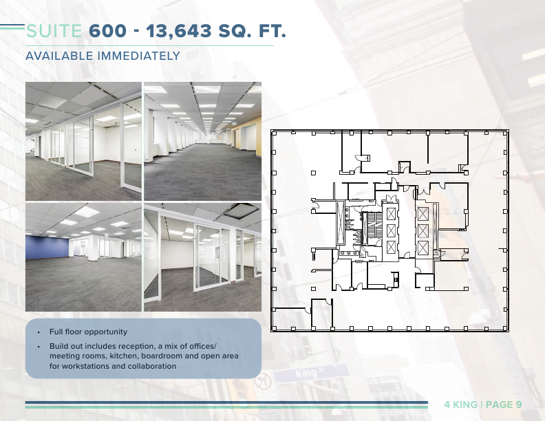 600 - 4 King Street West, Toronto, ON floorplan