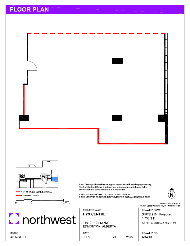 210 - 11010 101 St NW, Edmonton, AB floorplan