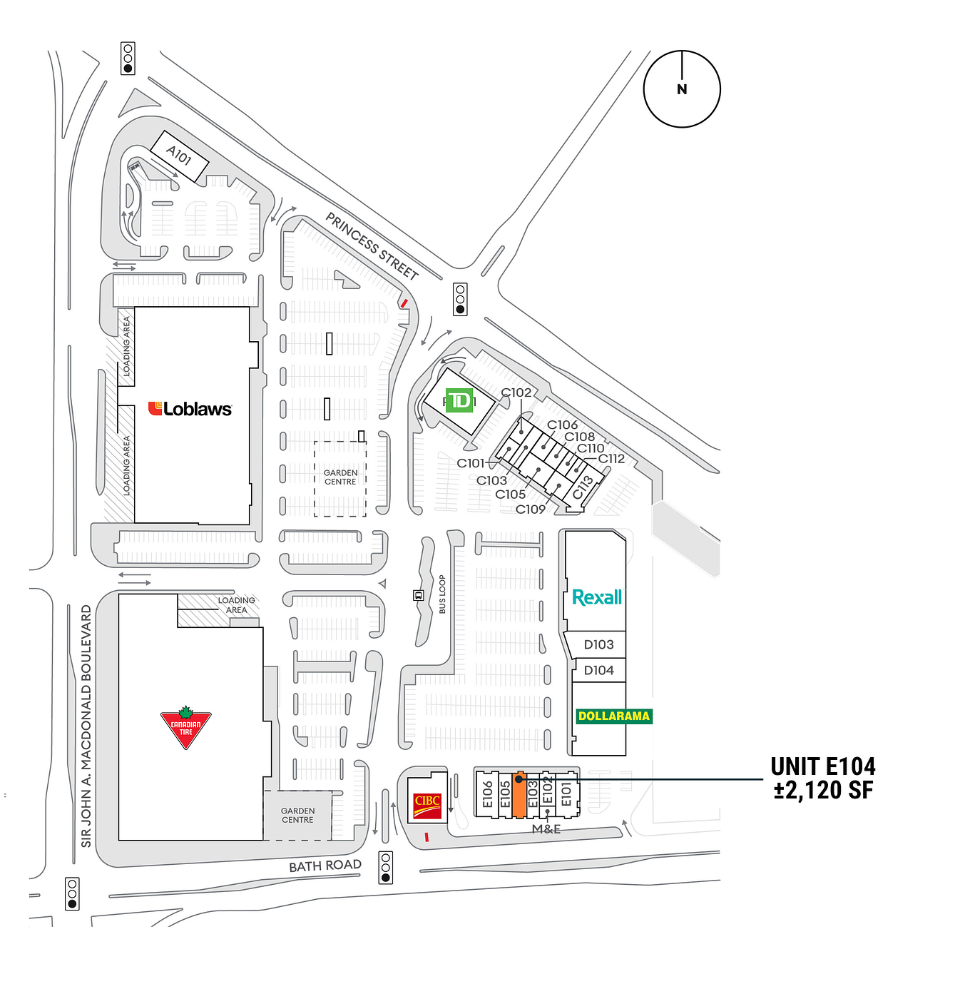 E104 - 1100 Princess St, Kingston, ON floorplan