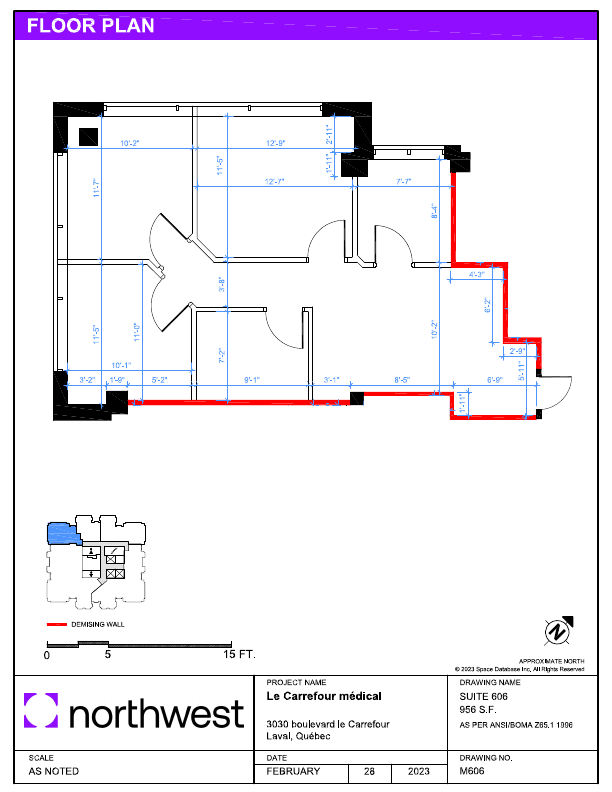 606 - 3030 Boulevard le Carrefour, Laval, QC floorplan